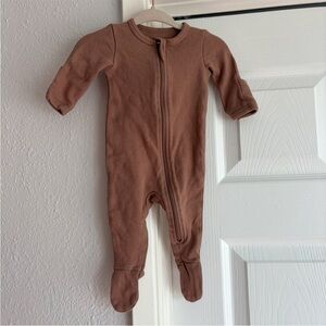 O2 Baby Organic Cotton Newborn Zip Footie Pajama